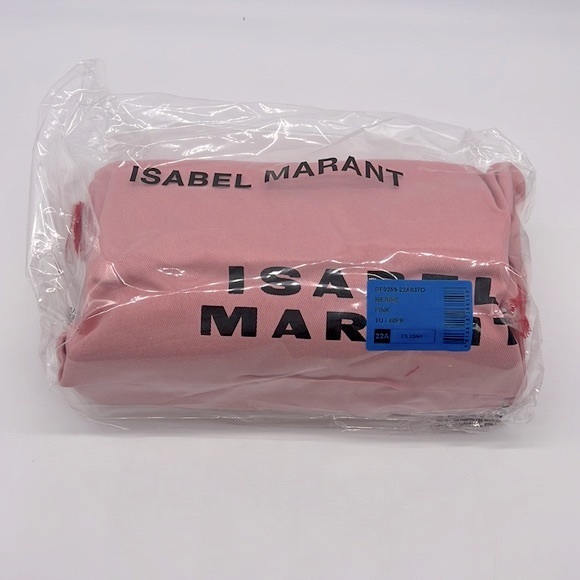 Isabel Marant NWT Merine Quilted Denim Shoulder  Crossbody Bag Pink - Picture 14 of 16